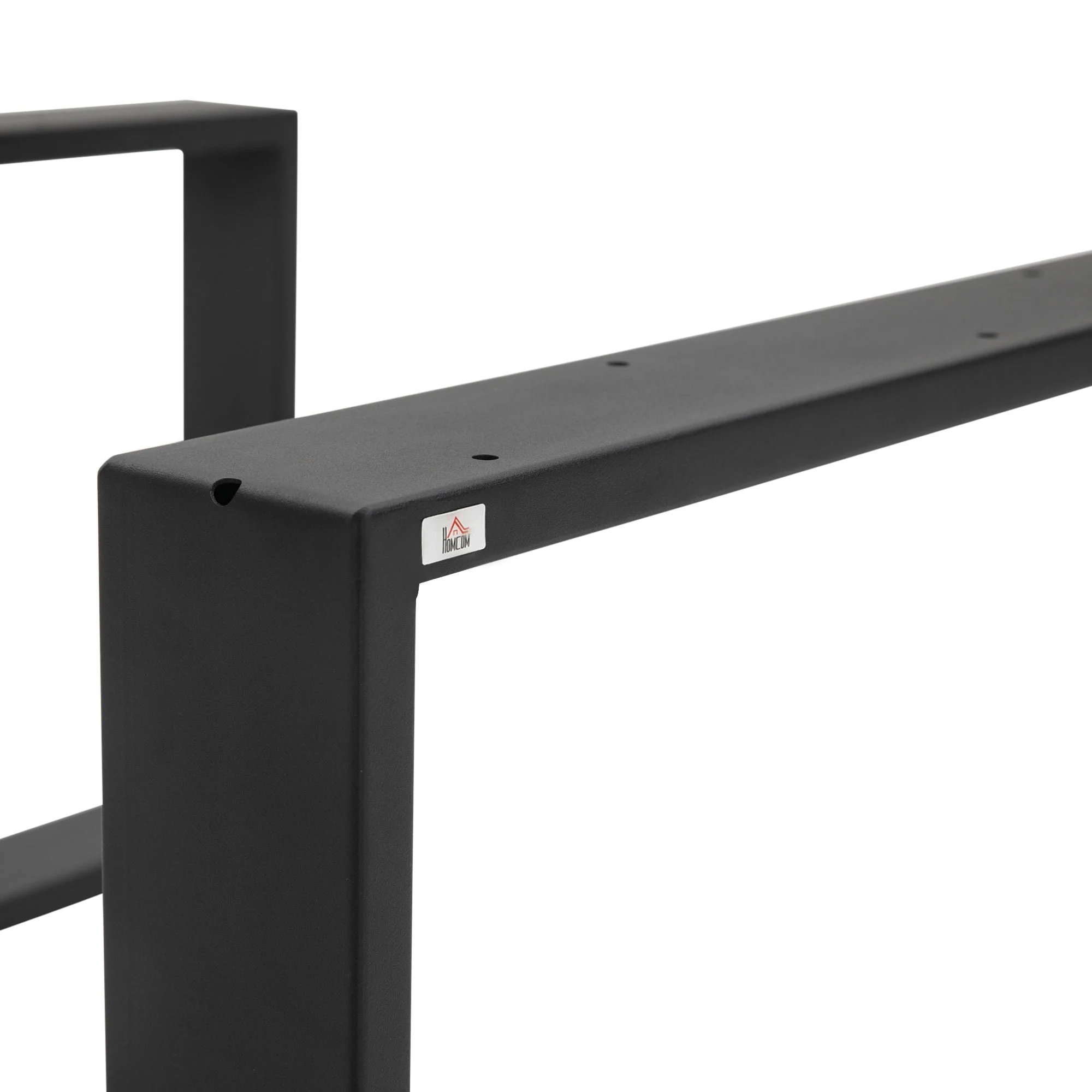Set of Two 41 x 70cm Steel Boxy Table Legs - Black - Image 8