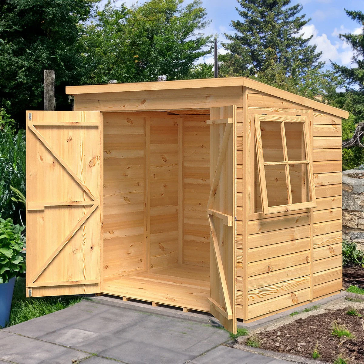 Shire 4' 10" x 6' 8" Pent Shed - Premium Dip Treated Shiplap - Image 3