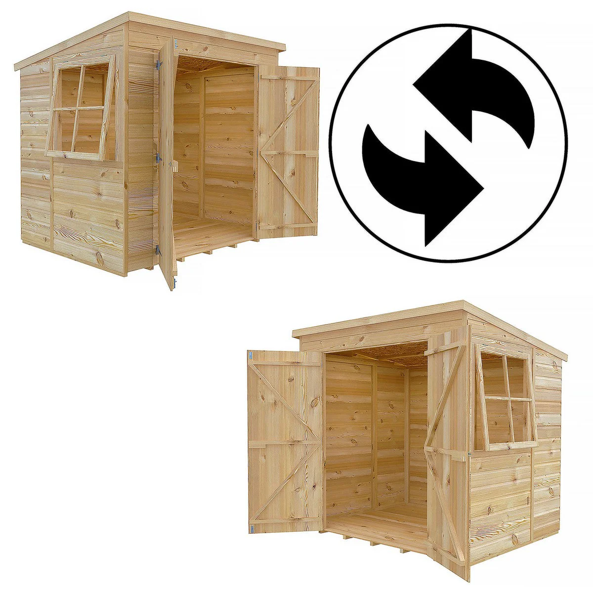 Shire 4' 10" x 6' 8" Pent Shed - Premium Dip Treated Shiplap - Image 6