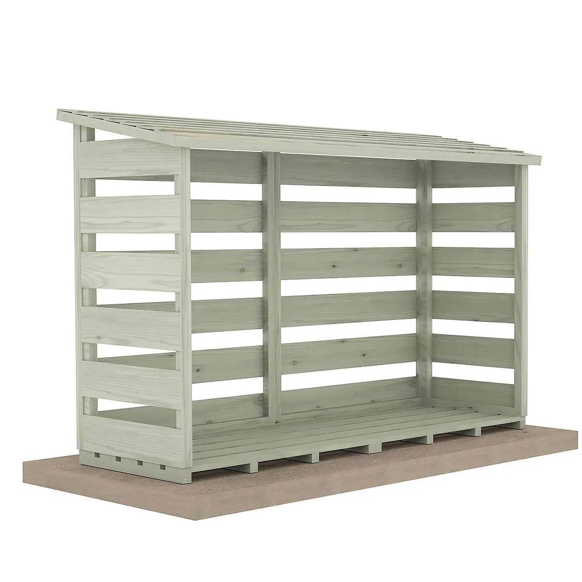 Shire 6' 2" x 2' 3" Pent Log Store - Classic Pressure Treated Slatted - Image 2