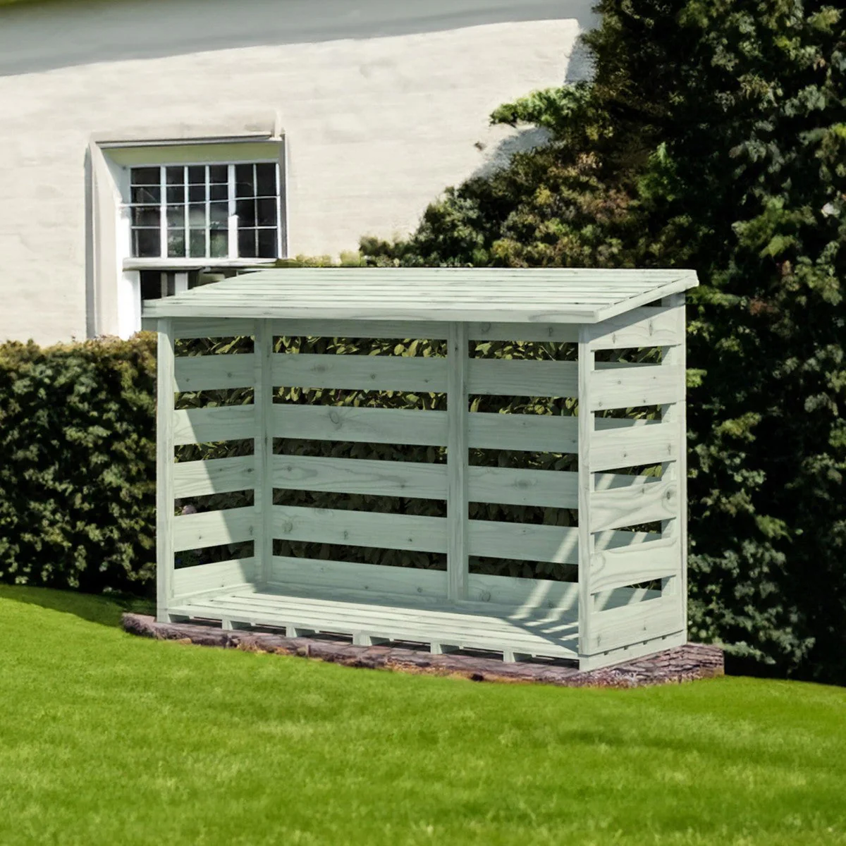 Shire 6' 2" x 2' 3" Pent Log Store - Classic Pressure Treated Slatted - Image 4