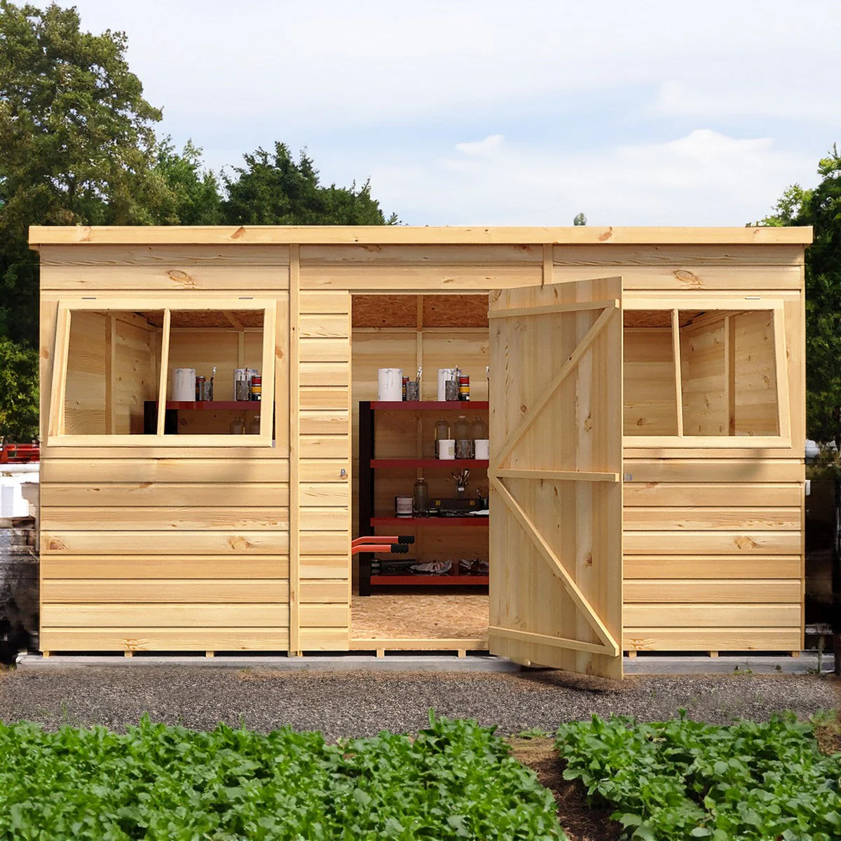 Shire 5' 9" x 11' 9" Pent Shed - Premium Dip Treated Shiplap - Image 3