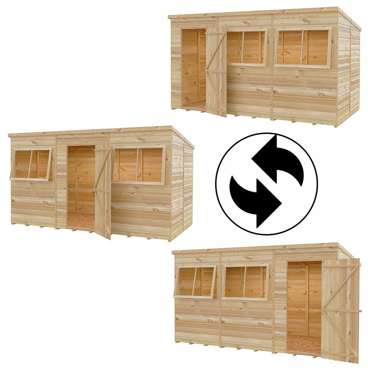 Shire 5' 9" x 11' 9" Pent Shed - Premium Dip Treated Shiplap - Image 6