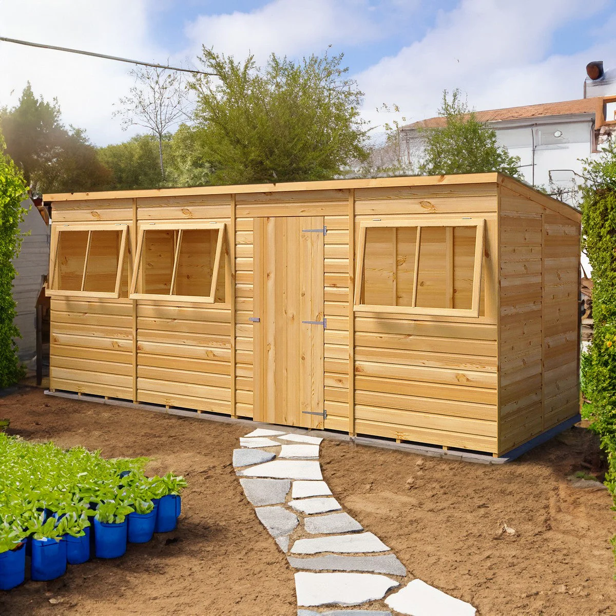 Shire 5' 9" x 15' 8" Pent Shed - Premium Dip Treated Shiplap - Image 3