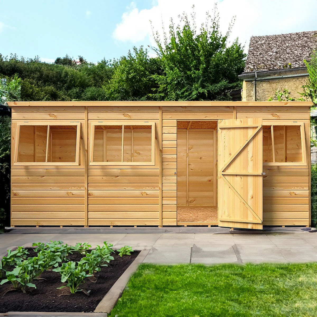 Shire 5' 9" x 15' 8" Pent Shed - Premium Dip Treated Shiplap - Image 4