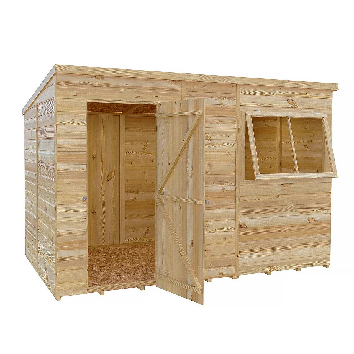 Shire 5' 9" x 9' 9" Pent Shed - Premium Dip Treated Shiplap - Image 2