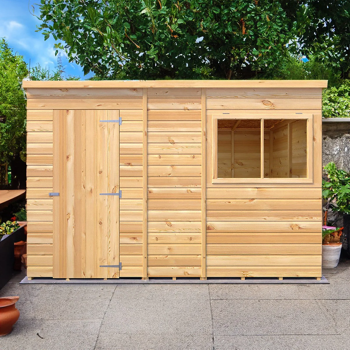 Shire 5' 9" x 9' 9" Pent Shed - Premium Dip Treated Shiplap - Image 4