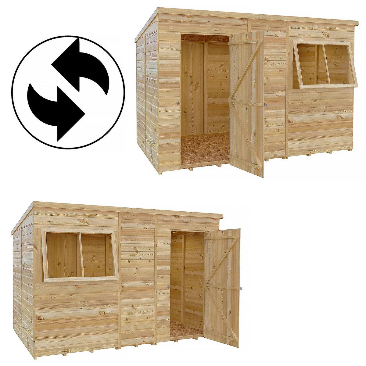 Shire 5' 9" x 9' 9" Pent Shed - Premium Dip Treated Shiplap - Image 6