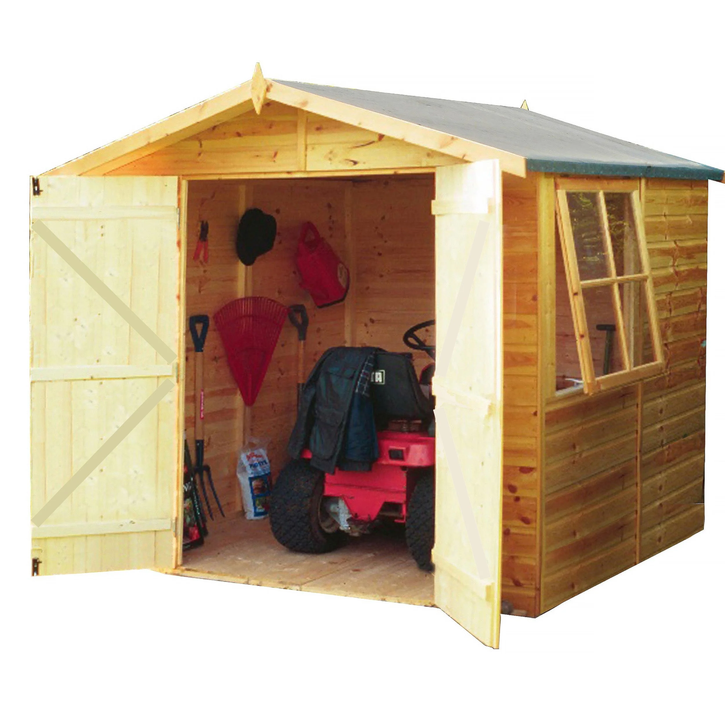 Alderney 6' 2" x 6' 8" Apex Shed - Premium Dip Treated Shiplap - Image 2