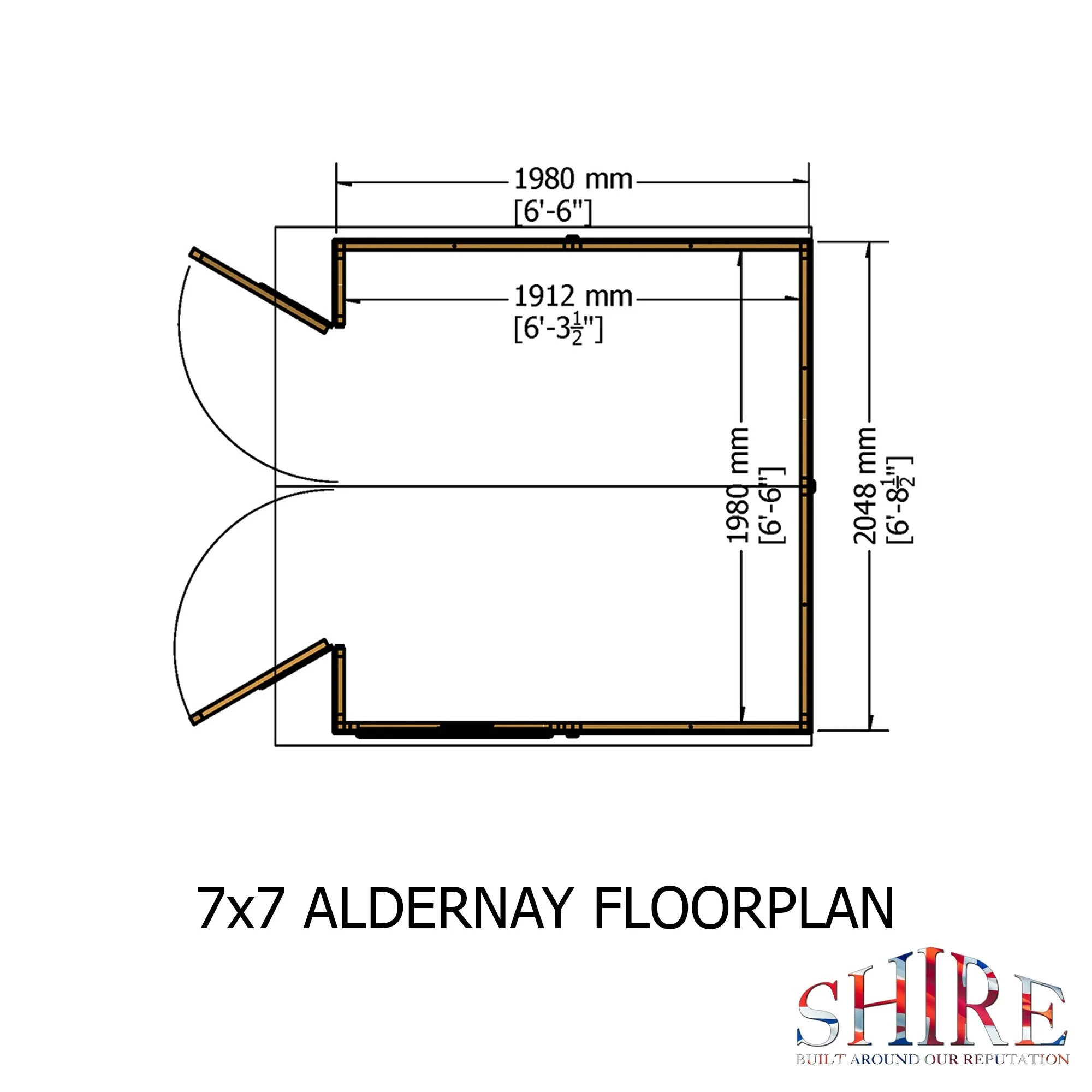 Alderney 6' 2" x 6' 8" Apex Shed - Premium Dip Treated Shiplap - Image 3