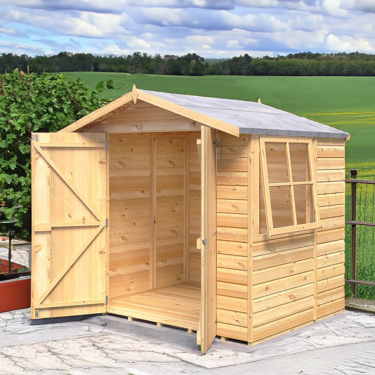 Shire Alderney 4' 10" x 6' 8" Apex Shed - Premium Dip Treated Tongue & Groove - Image 10