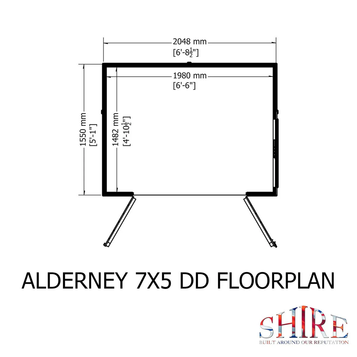 Shire Alderney 4' 10" x 6' 8" Apex Shed - Premium Dip Treated Tongue & Groove - Image 3