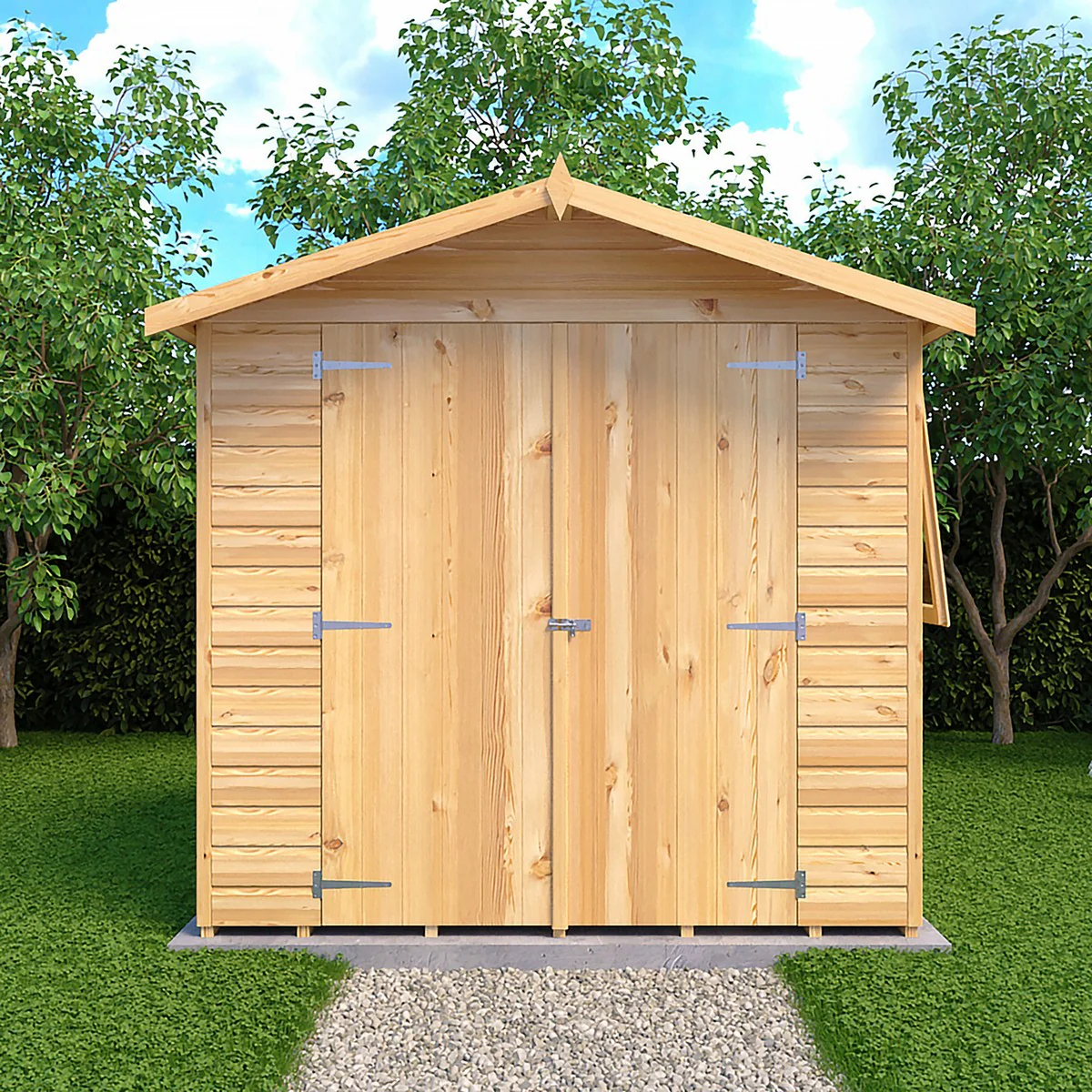 Shire Alderney 4' 10" x 6' 8" Apex Shed - Premium Dip Treated Tongue & Groove - Image 8