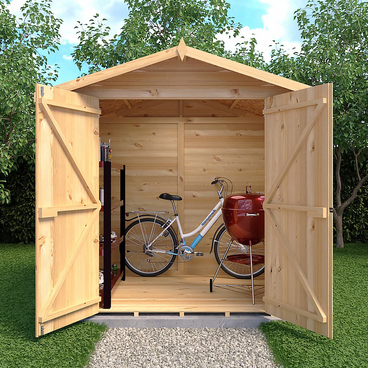 Shire Alderney 4' 10" x 6' 8" Apex Shed - Premium Dip Treated Tongue & Groove - Image 9