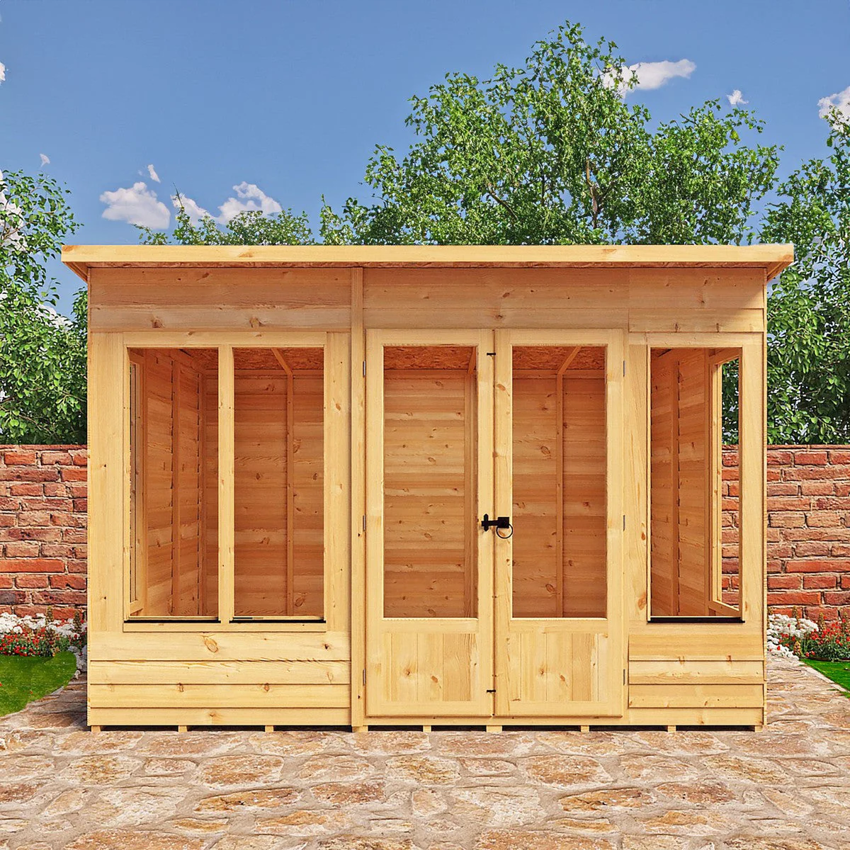 Shire Alora 5' 9" x 9' 9" Pent Summerhouse - Premium Dip Treated Overlap - Image 5