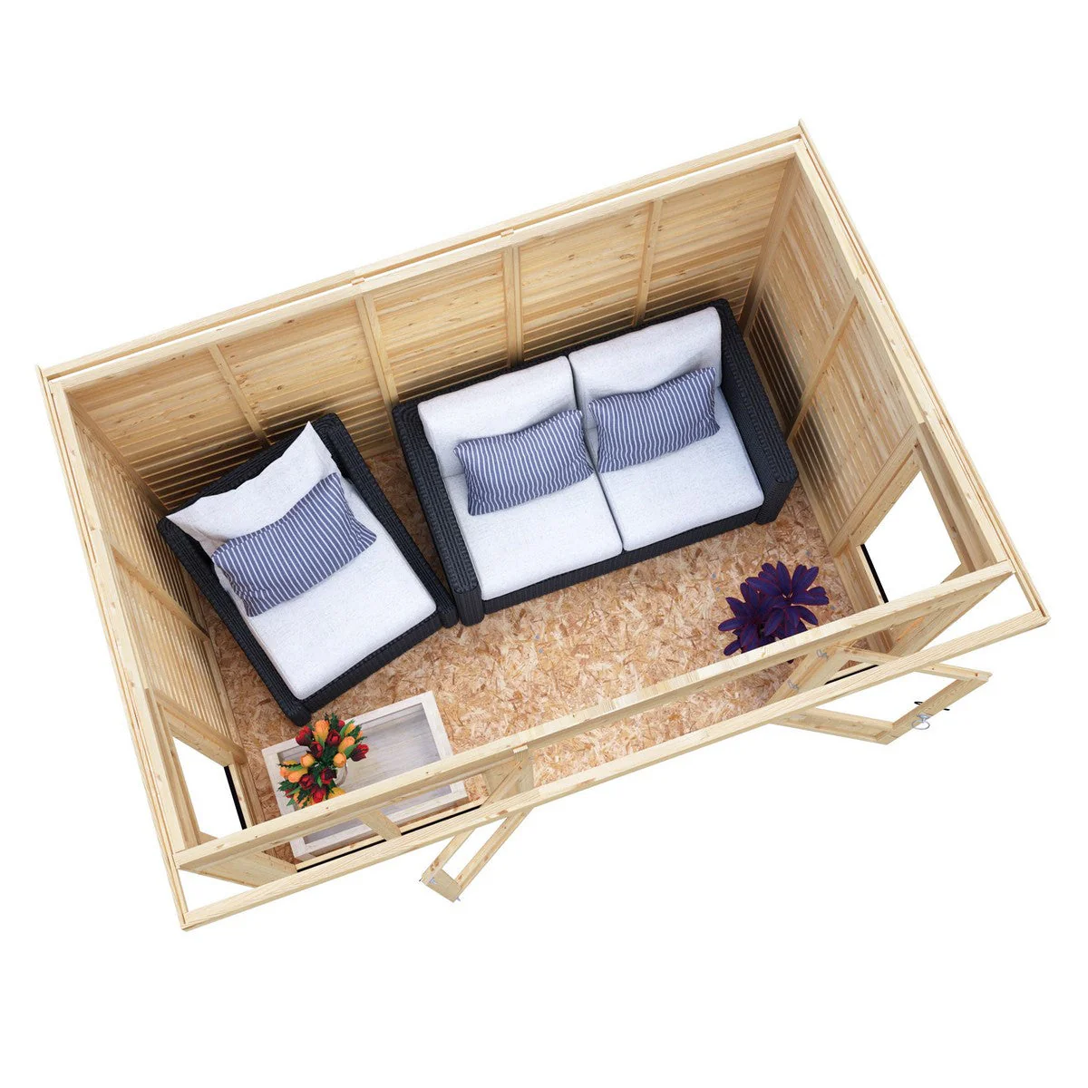 Shire Alora 5' 9" x 9' 9" Pent Summerhouse - Premium Dip Treated Overlap - Image 6
