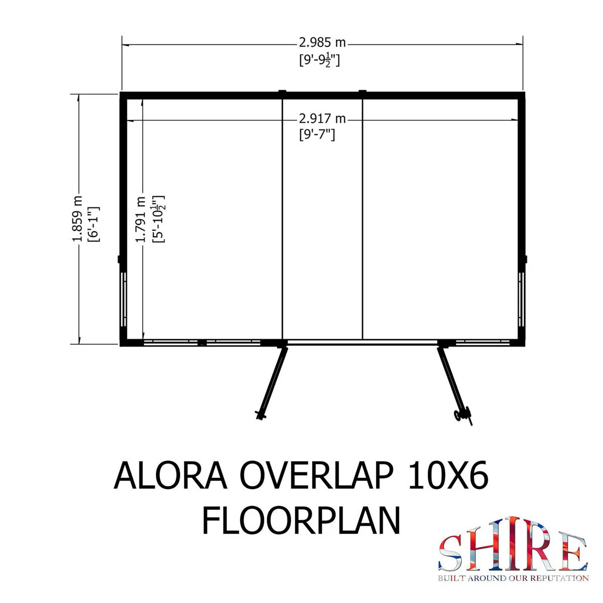 Shire Alora 5' 9" x 9' 9" Pent Summerhouse - Premium Dip Treated Overlap - Image 9
