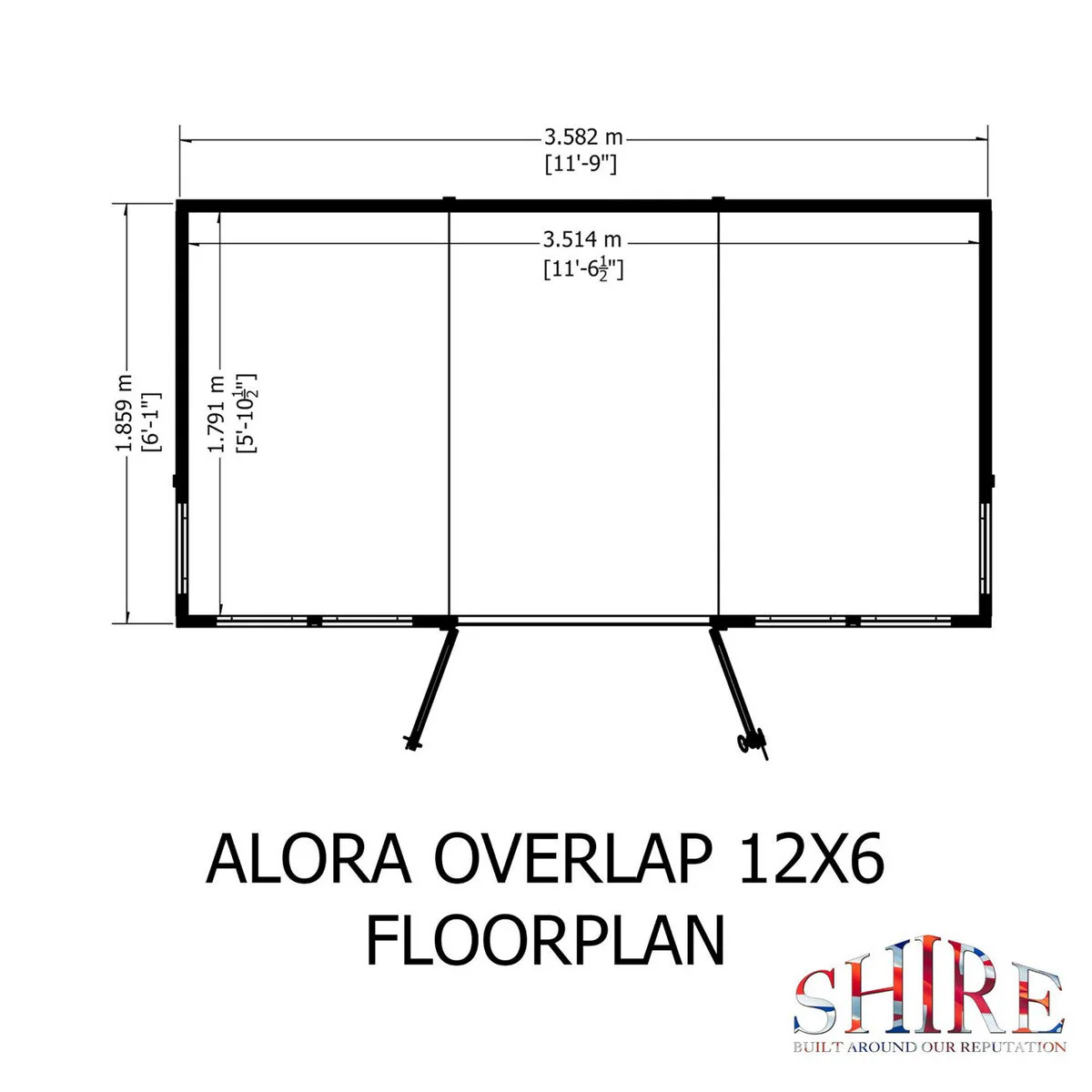 Shire Alora 5' 9" x 11' 9" Pent Summerhouse - Premium Dip Treated Overlap - Image 9
