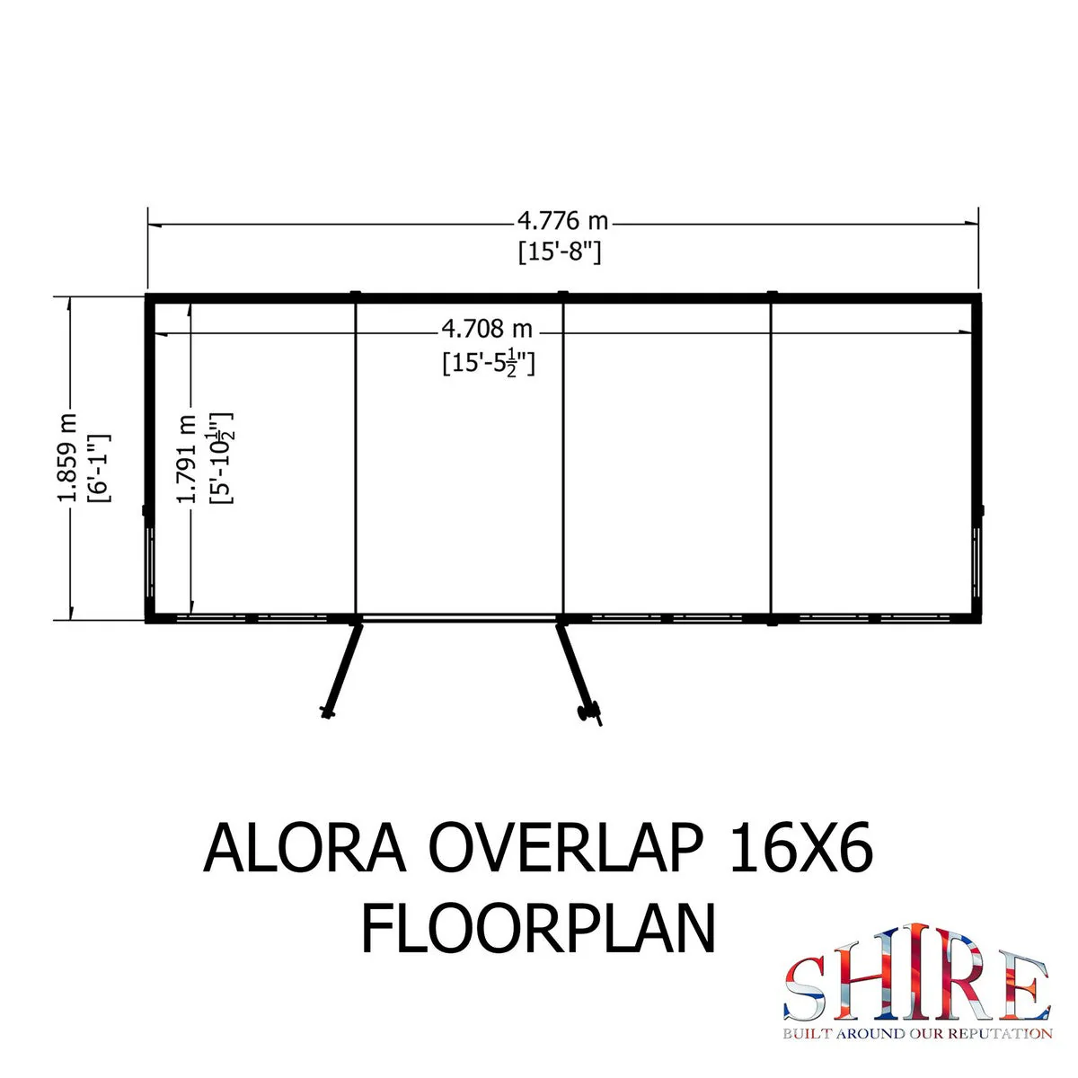 Shire Alora 5' 9" x 15' 8" Pent Summerhouse - Premium Dip Treated Overlap - Image 11