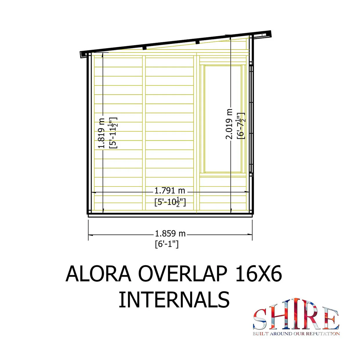 Shire Alora 5' 9" x 15' 8" Pent Summerhouse - Premium Dip Treated Overlap - Image 12