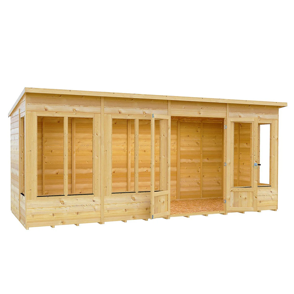 Shire Alora 5' 9" x 15' 8" Pent Summerhouse - Premium Dip Treated Overlap - Image 2