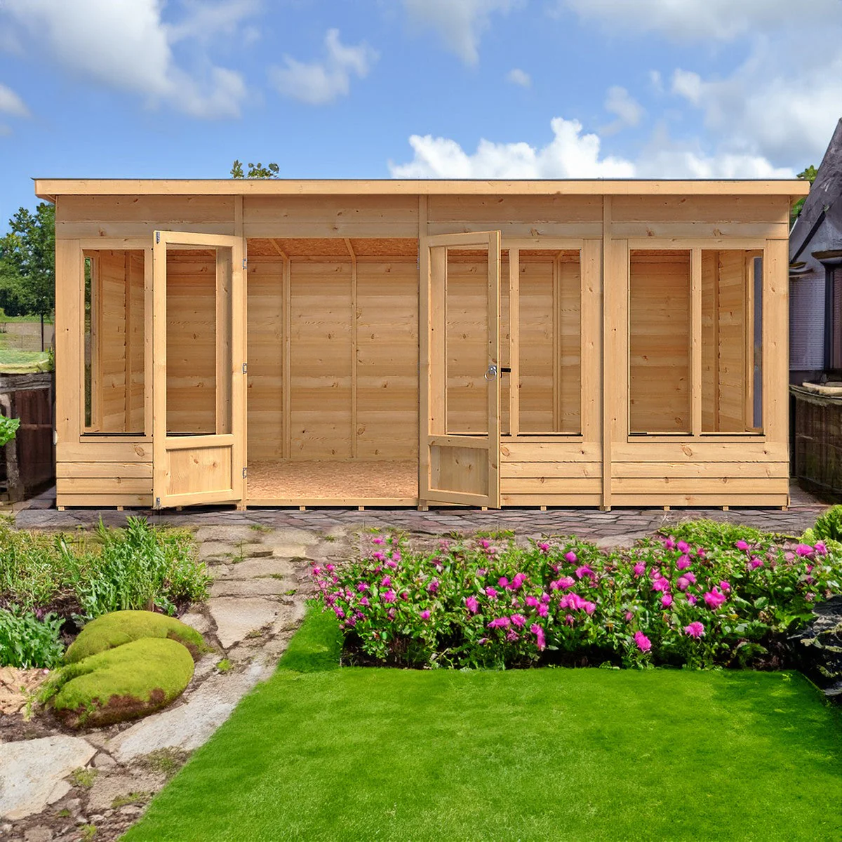 Shire Alora 5' 9" x 15' 8" Pent Summerhouse - Premium Dip Treated Overlap - Image 5