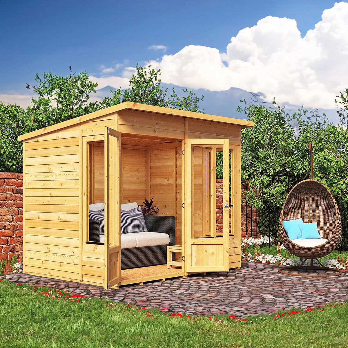 Shire Alora 5' 9" x 7' 10" Pent Summerhouse - Premium Dip Treated Overlap - Image 3