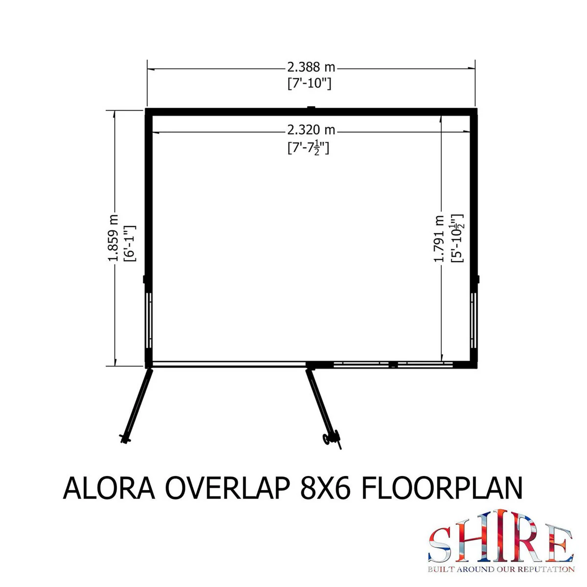 Shire Alora 5' 9" x 7' 10" Pent Summerhouse - Premium Dip Treated Overlap - Image 8
