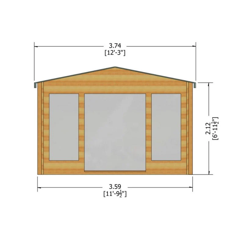 Shire Argyll 11' 9" x 11' 9" Apex Log Cabin - Premium 28mm Cladding Tongue & Groove - Image 7