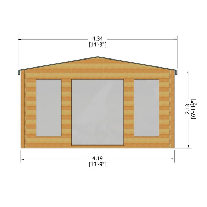 Shire Argyll 13' 8" x 11' 9" Apex Log Cabin - Premium 28mm Cladding Tongue & Groove - Image 7