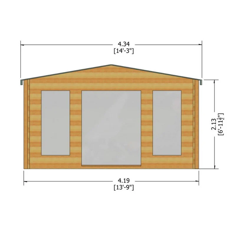 Shire Argyll 13' 8" x 7' 10" Apex Log Cabin - Premium 44mm Cladding Tongue & Groove - Image 7