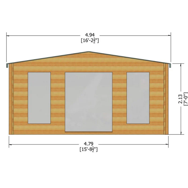 Shire Argyll 15' 6" x 11' 9" Apex Log Cabin - Premium 44mm Cladding Tongue & Groove - Image 7