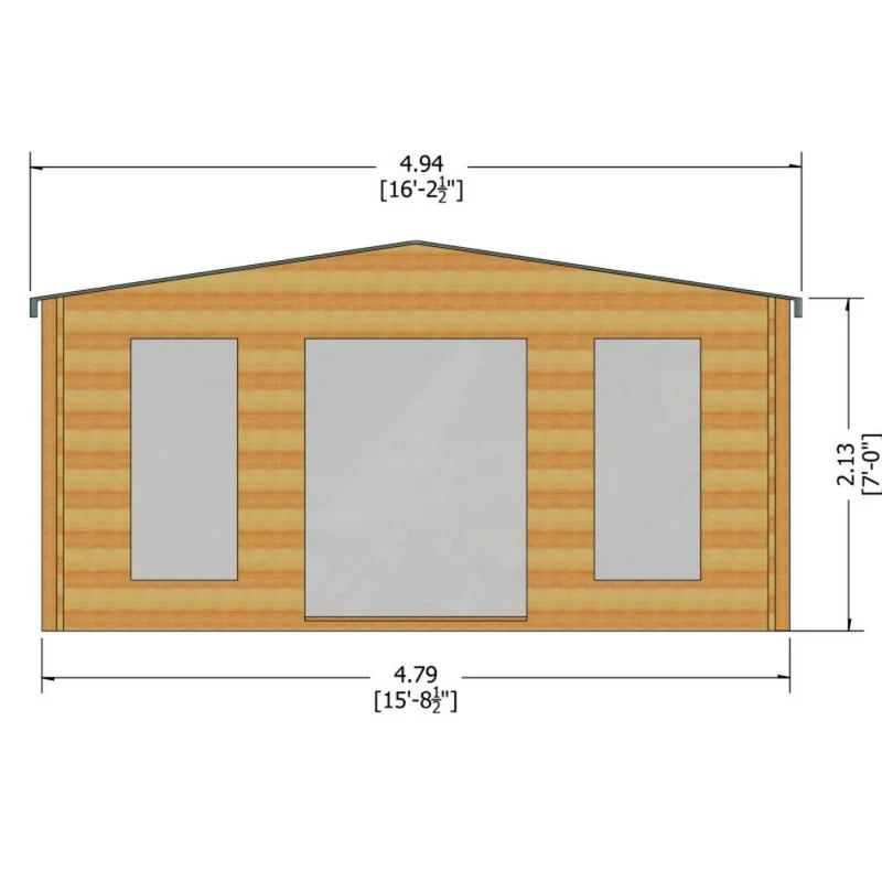 Shire Argyll 15' 6" x 13' 8" Apex Log Cabin - Premium 70mm Cladding Tongue & Groove - Image 7