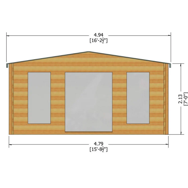 Shire Argyll 15' 6" x 9' 9" Apex Log Cabin - Premium 44mm Cladding Tongue & Groove - Image 7