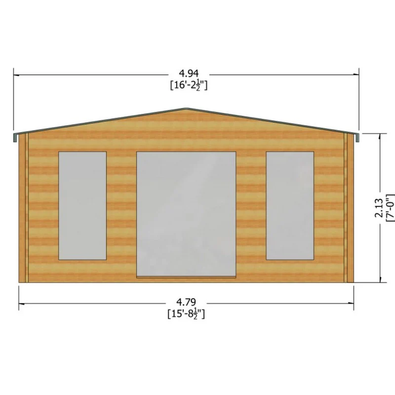 Shire Argyll 15' 8" x 13' 8" Apex Log Cabin - Premium 28mm Cladding Tongue & Groove - Image 7