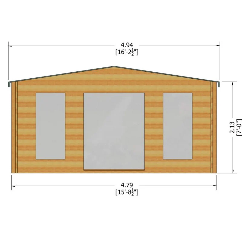 Shire Argyll 15' 8" x 9' 9" Apex Log Cabin - Premium 28mm Cladding Tongue & Groove - Image 7