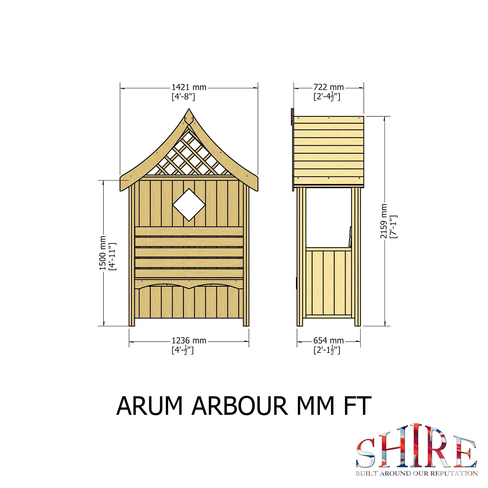 Shire Arum Garden Arbour 5' x 3' - Image 3