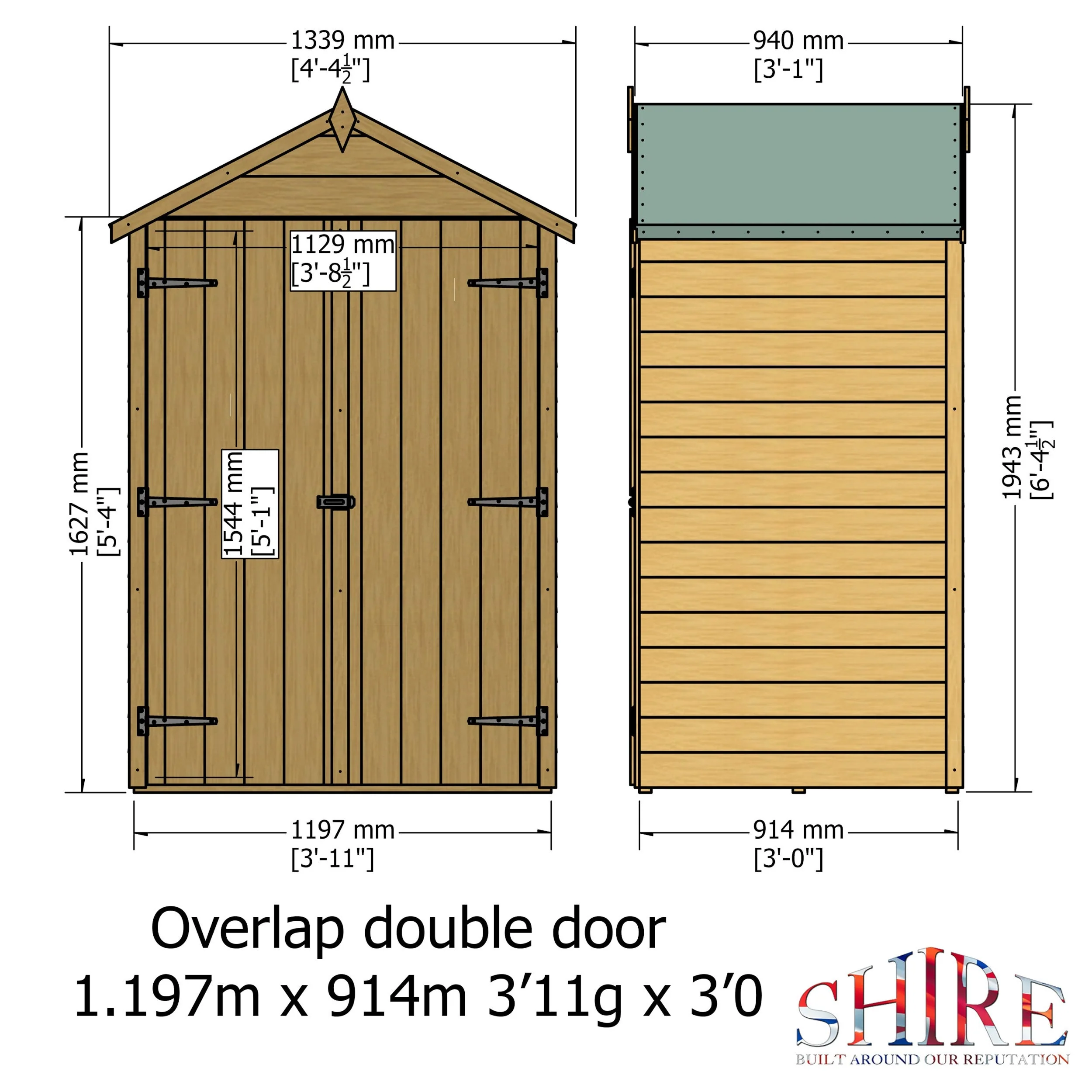 Ashworth 2' 10" x 3' 11" Apex Shed - Premium Pressure Treated Overlap - Image 4