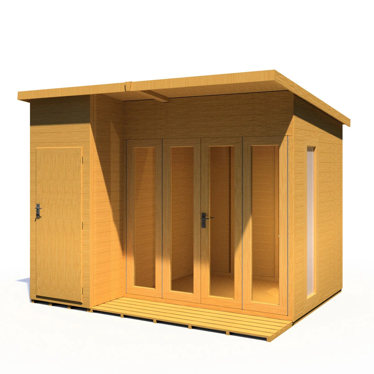 Shire Aster 8' 7" x 10' 4" Pent Summerhouse with Side Shed - Premium Dip Treated Shiplap - Image 11