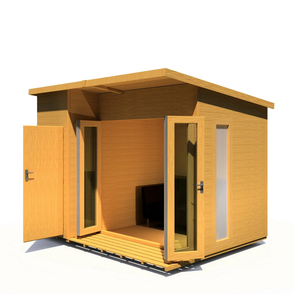 Shire Aster 8' 7" x 10' 4" Pent Summerhouse with Side Shed - Premium Dip Treated Shiplap - Image 12