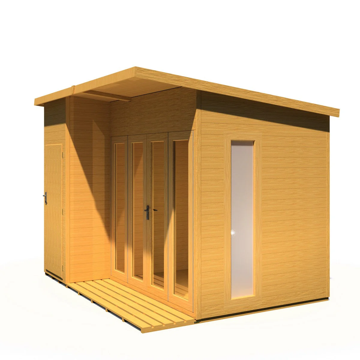 Shire Aster 8' 7" x 10' 4" Pent Summerhouse with Side Shed - Premium Dip Treated Shiplap - Image 14