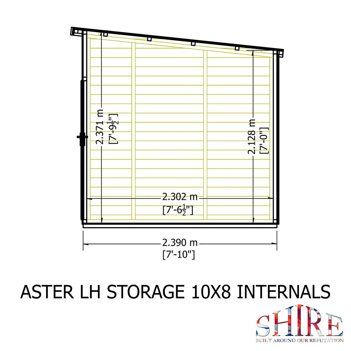 Shire Aster 8' 7" x 10' 4" Pent Summerhouse with Side Shed - Premium Dip Treated Shiplap - Image 17