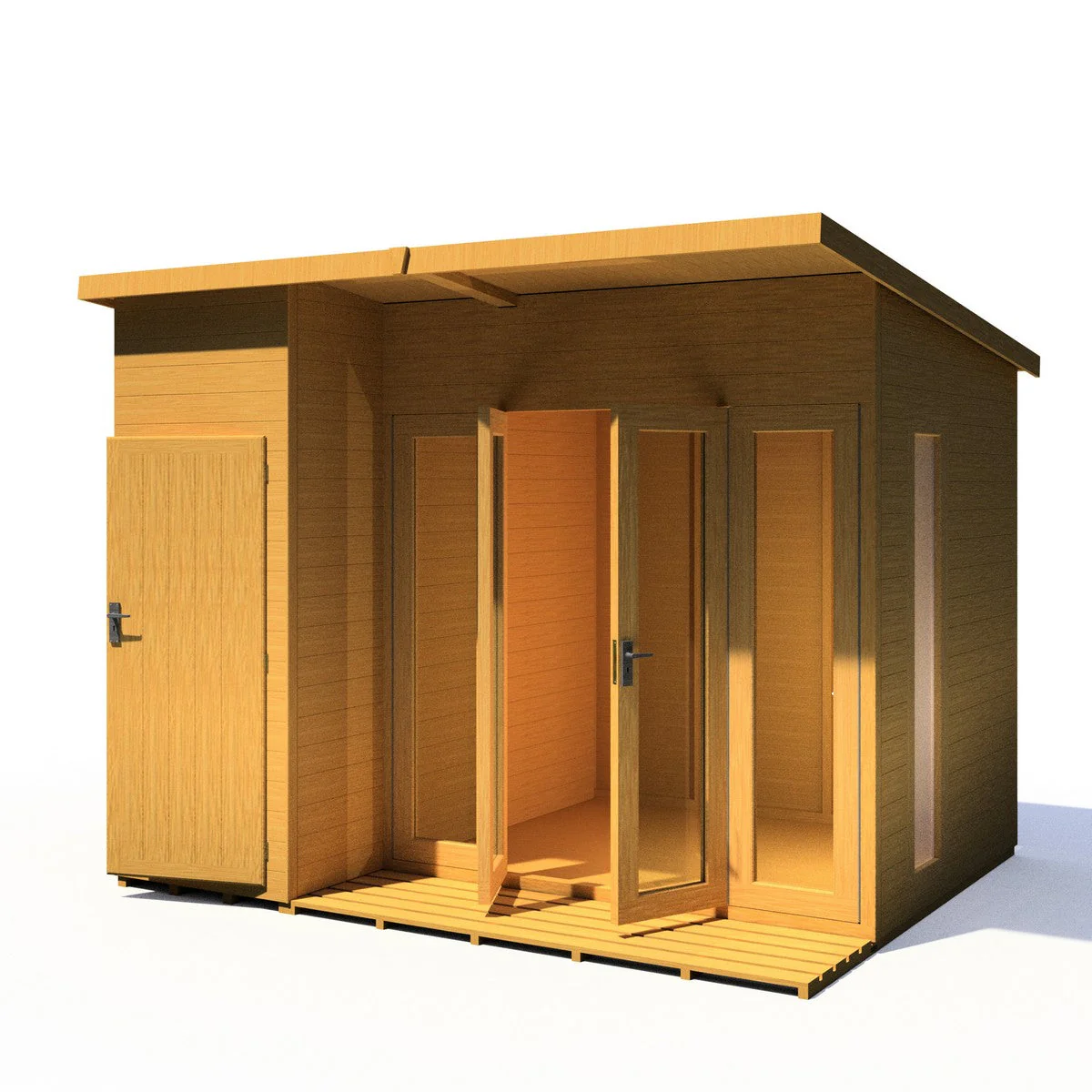 Shire Aster 8' 7" x 10' 4" Pent Summerhouse with Side Shed - Premium Dip Treated Shiplap - Image 5