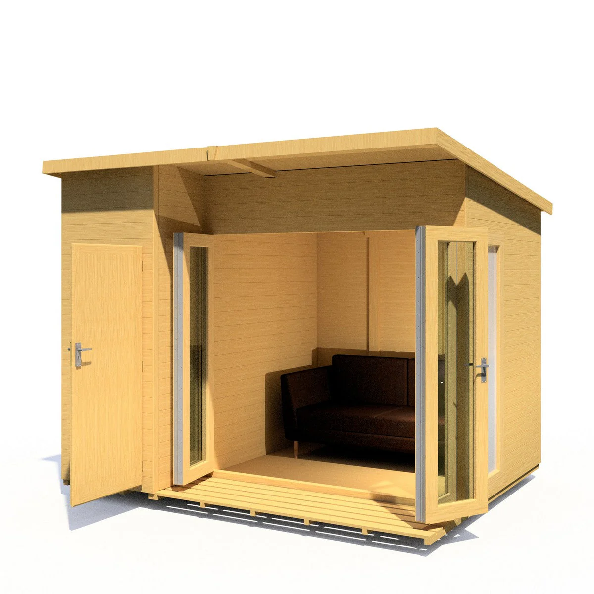 Shire Aster 8' 7" x 10' 4" Pent Summerhouse with Side Shed - Premium Dip Treated Shiplap - Image 7