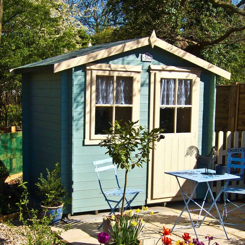 Avesbury 9' x 9' 9" Apex Log Cabin - Budget 19mm Cladding Tongue & Groove - Image 4