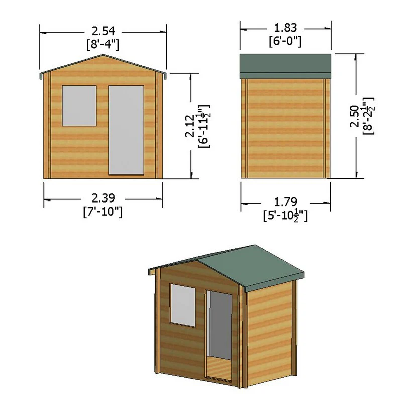 Avesbury 5' 1" x 7' 10" Apex Log Cabin - Budget 19mm Cladding Tongue & Groove - Image 11