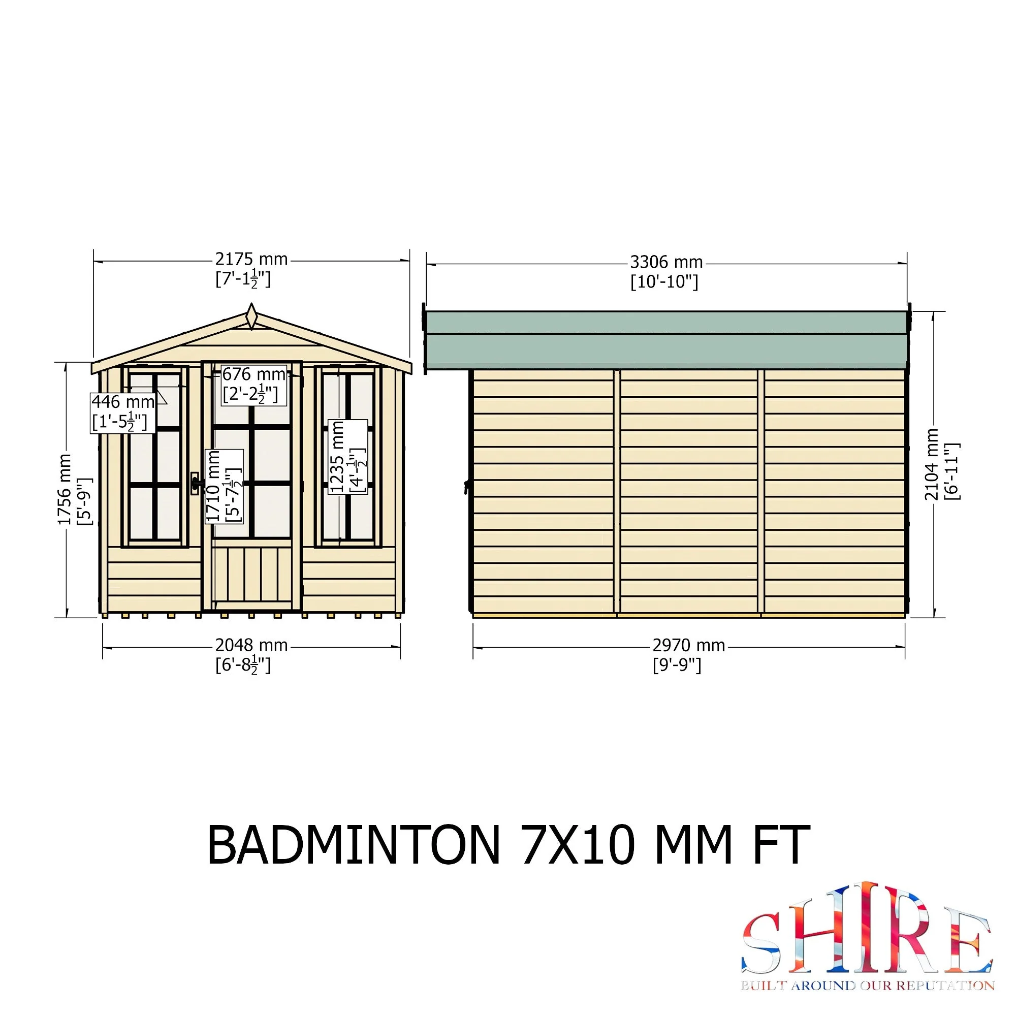 Badminton 9' 6" x 6' 8" Apex Summerhouse - Premium Dip Treated Shiplap - Image 4