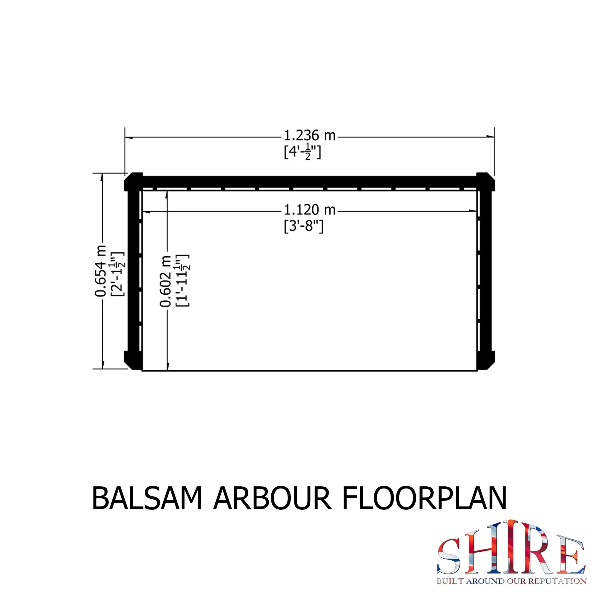 Shire Balsam Garden Arbour 5' x 3' - Image 3