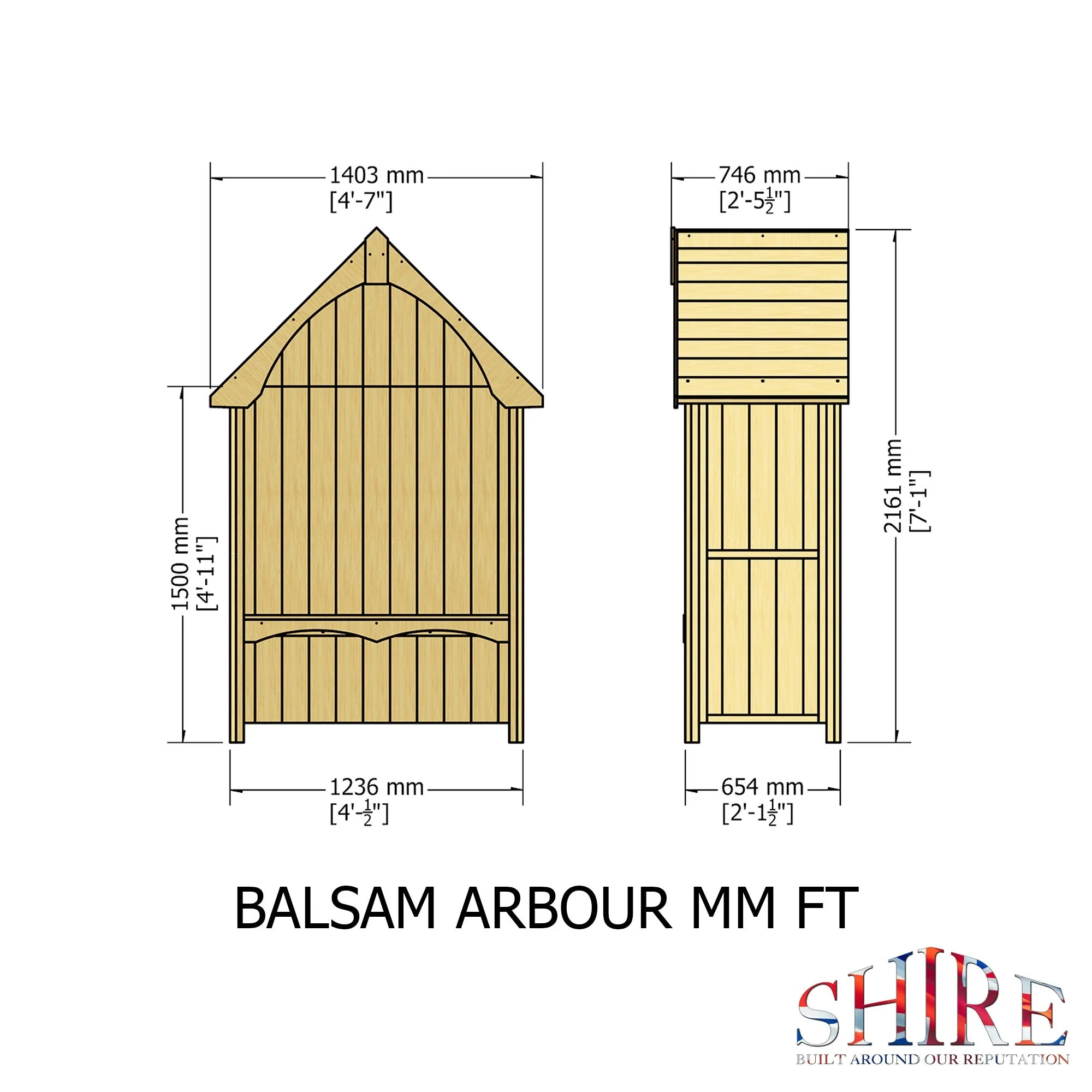 Shire Balsam Garden Arbour 5' x 3' - Image 4