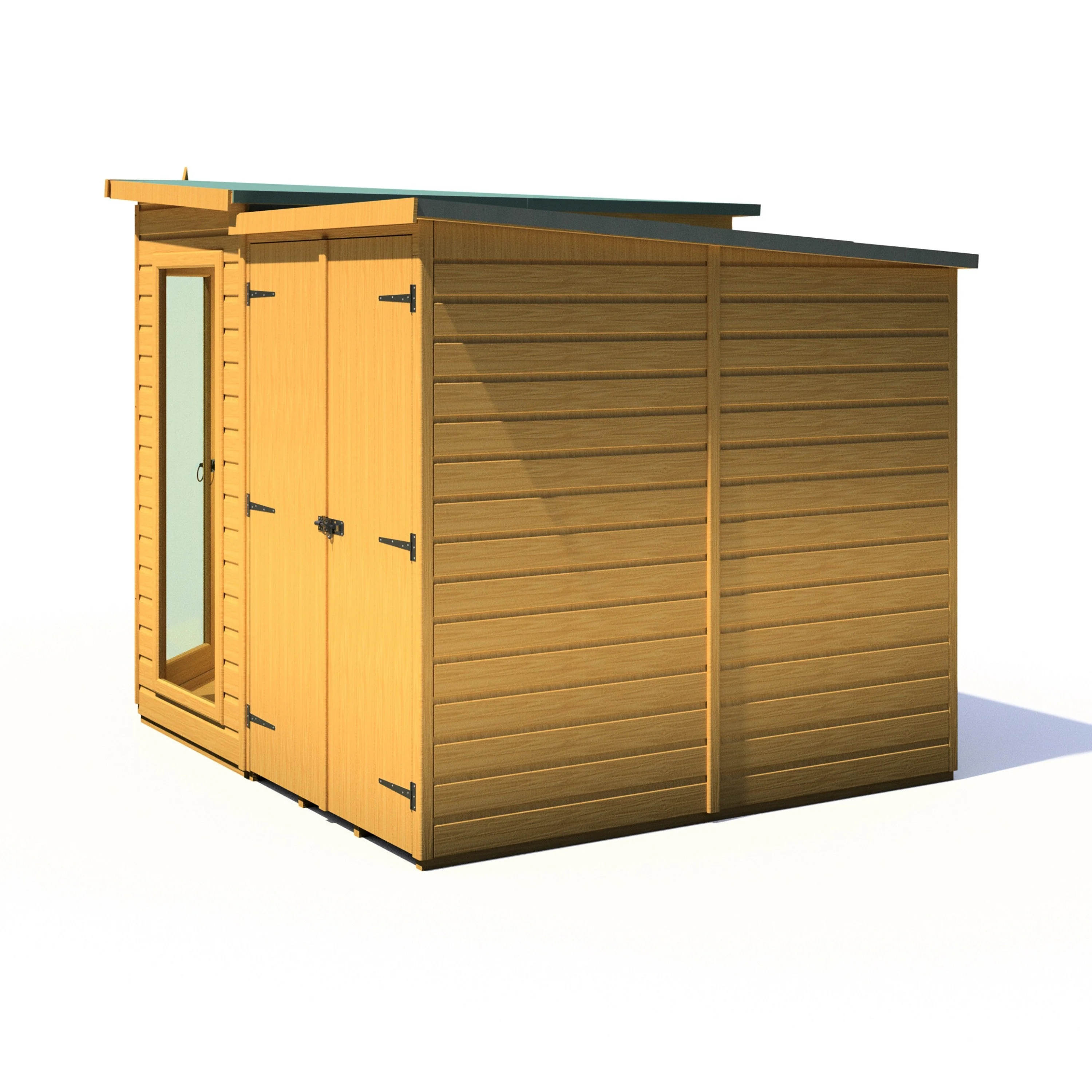 Shire Barclay 3' 9" x 6' 8" Pent Summerhouse with Side Shed - Premium Coated Shiplap - Image 7